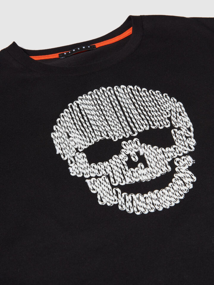 T-shirt with embroidery - boys' short sleeve t-shirts - Black | Sisley Young image number 2